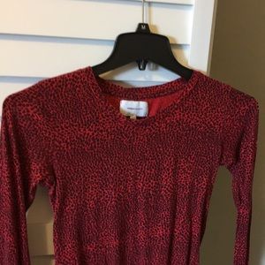 Current Elliot Red Snakeskin Long Sleeve Tee